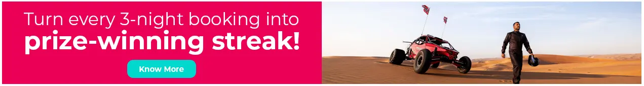 Turn every 3-night booking into prize-winning streak! Know More