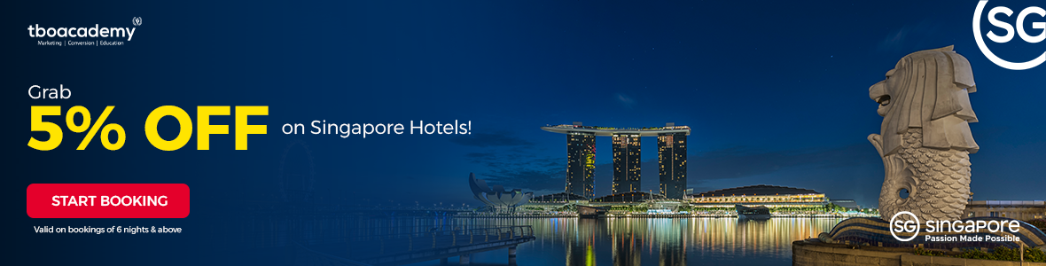 Grab 5%  OFF on Singapore Hotels! START BOOKING (Valid on bookings of 6 nights & above