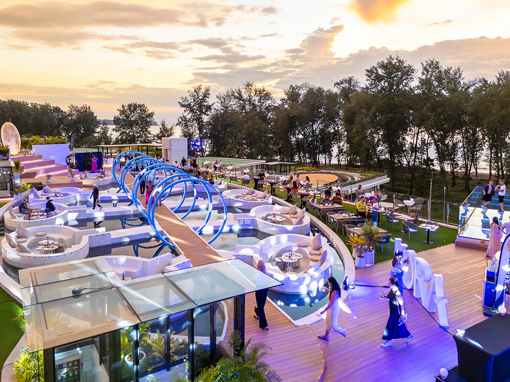 Rooftop lounge setting at Kora Beach Resort Phuket