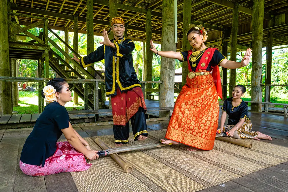 Forest setting near Sarawak Cultural Village longhouses