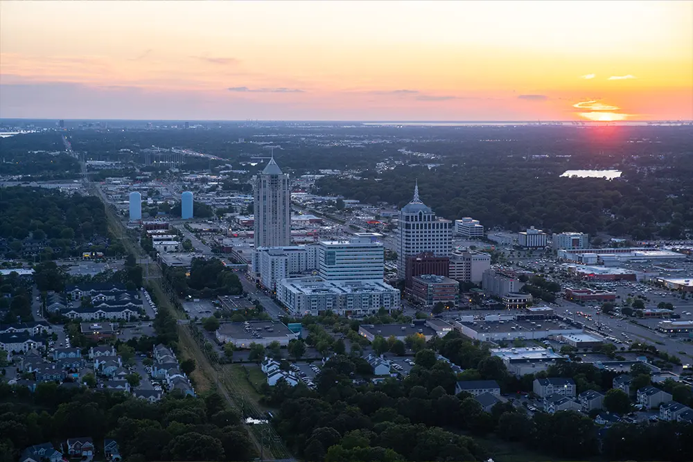 Town Center Aerial Dusk
