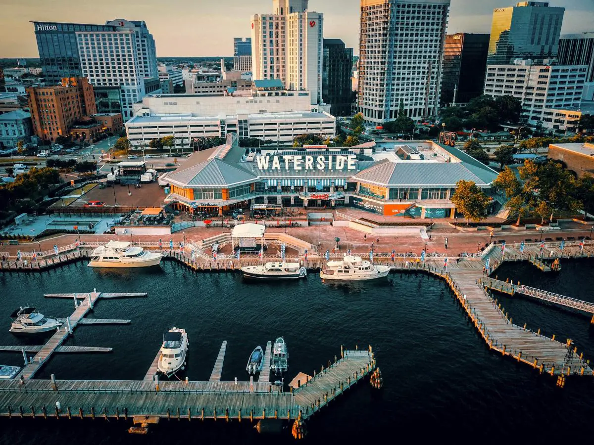 Norfolk waterfront and maritime skyline